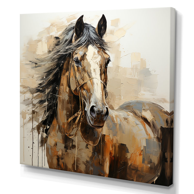 Cheval, liberté symbolique - impression sur toile, Toile tendue, H 24 po x l 24 po x P 1 po