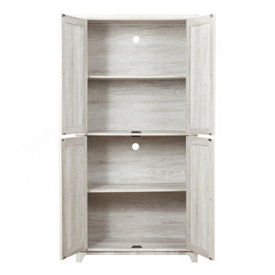 Grande armoire de rangement avec portes sculptées en miroir acrylique, armoire en bois aggloméré avec tablettes réglables, armoire de rangement autoportante pour la cuisine du salon, dispositif anti-basculement inclus