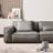 Gray Genuine Leather Modular Sofa cushion couch