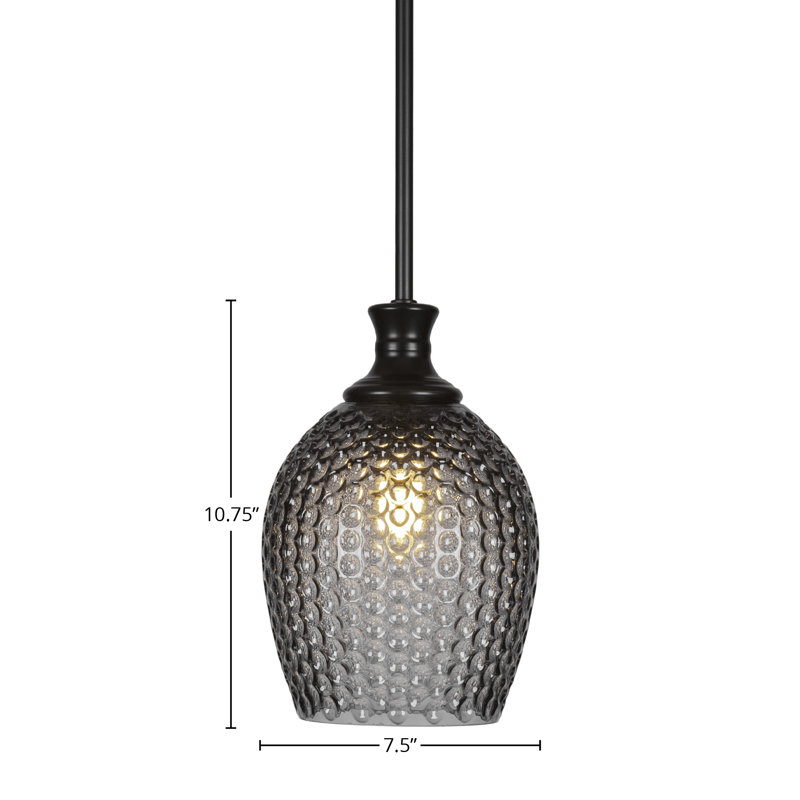 Luminaire suspendu à tige Zola, Noir mat