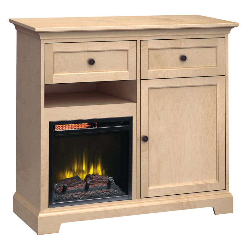 Unfinished TV Stand for TVs up to 43" with Fireplace Included