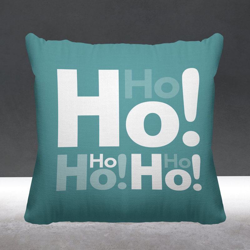 Coussin intérieur / extérieur Hohoho Christmas, L 19 po x H 19 po, Ciel