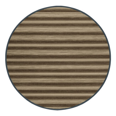 Machine Washable Horizontal Stripes Brown Area Rug