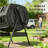 Black Dual‑Chamber Rotating Outdoor Compost Bin, 360° Tumbling Composter with Adjustable Vents & Metal Base