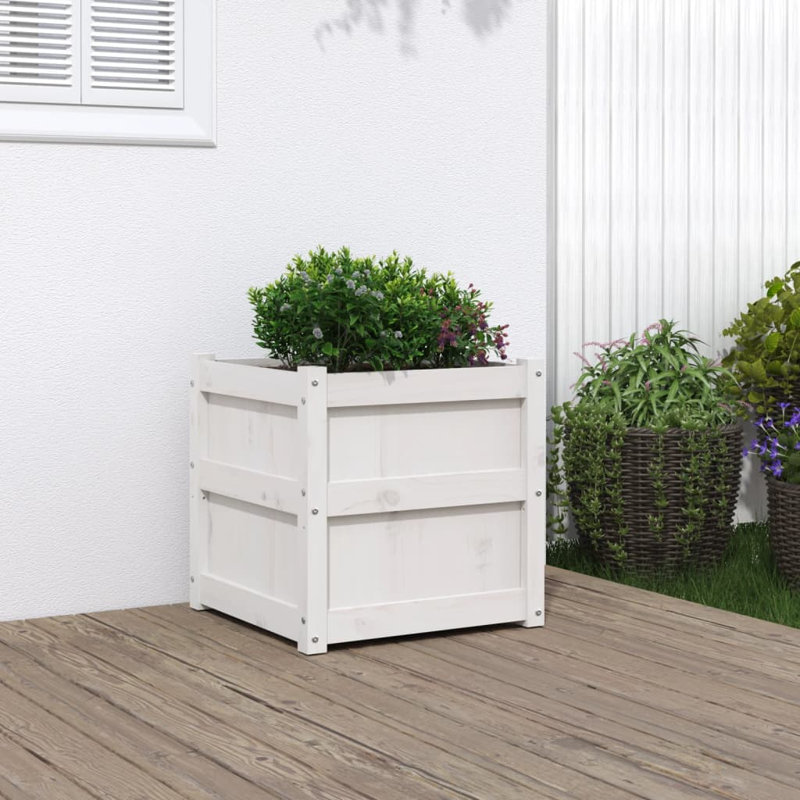 Wooden Kogut Flower Box, 27.56" H x 27.56" W x 27.56" D, White, 1