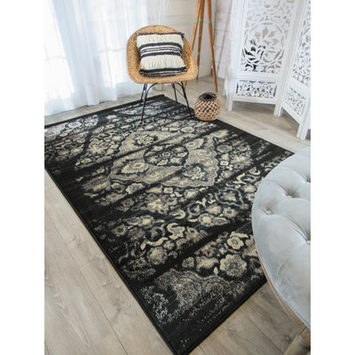 Tapis noir / gris clair Power Loom