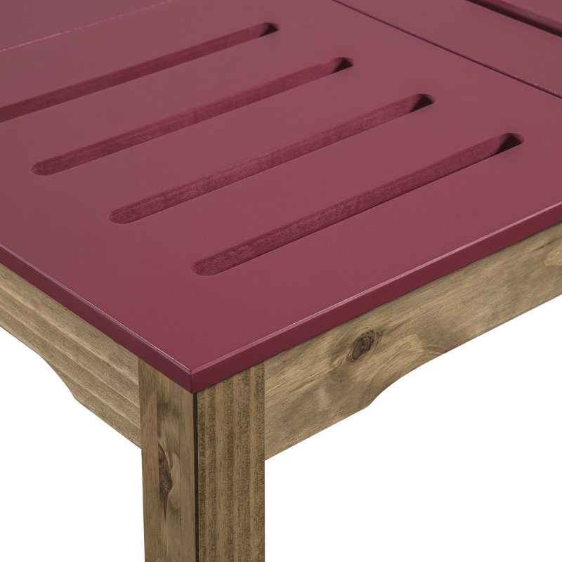 Table de salle à manger en bois massif de pin 31,5 po Stillwell, Rouge