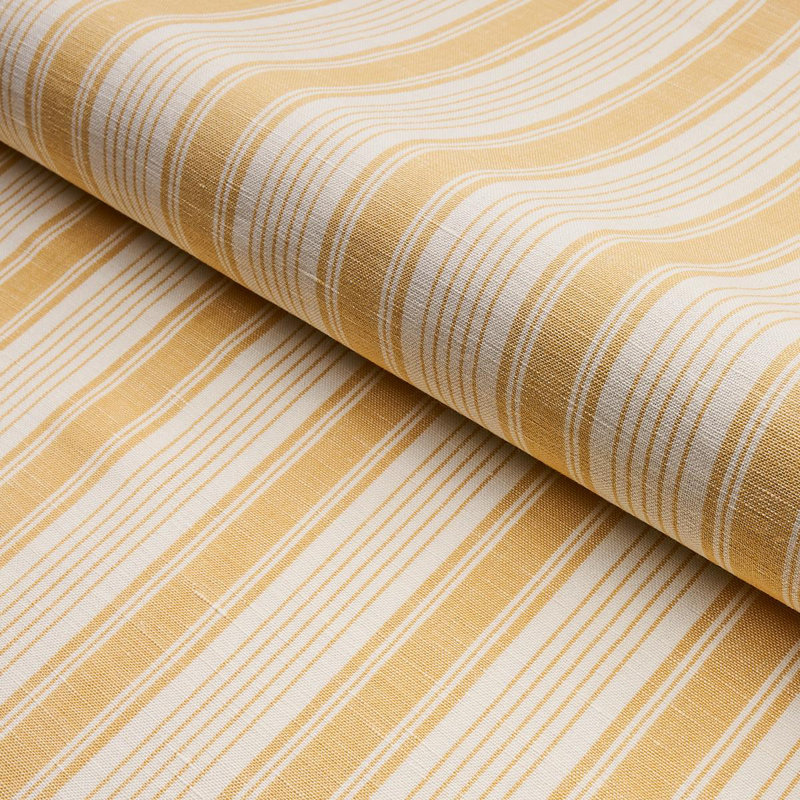Schumacher x Mark D. Sikes Ojai Stripe Fabric, Yellow