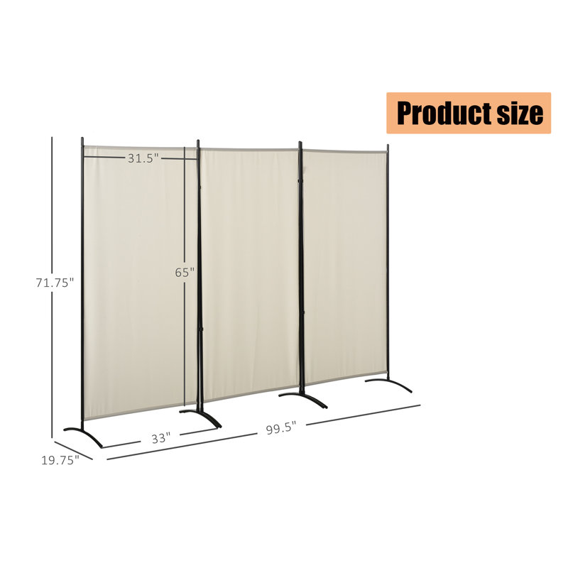 Cloison 3 panneaux Shawntella l 99,5 po x H 71,75 po
