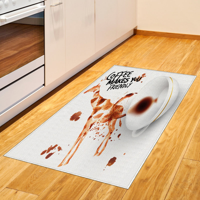 Coffee Art High Density Long Fiber Poly Threads Decorative Area Rug Carpet, Rectangle 2'7" x 5'
