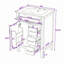 Meuble-lavabo en bois avec lavabo en céramique, 3 tiroirs, tiroir rabattable et quincaillerie à fermeture en douceur