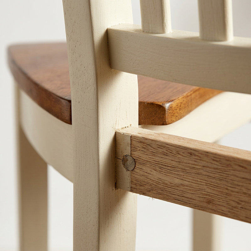 Ensemble de salle à manger 3 pièces en bois de cerisier couleur babeurre, hauteur comptoir, avec 2 chaises