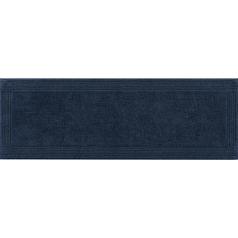 24X44" Navy 100% Cotton 3000 Gsm Reversible Bath Rug - And Comfortable, , Machine Washable, Medium Pile 0.5 1 Pcs Superior Table Top , Non Slip