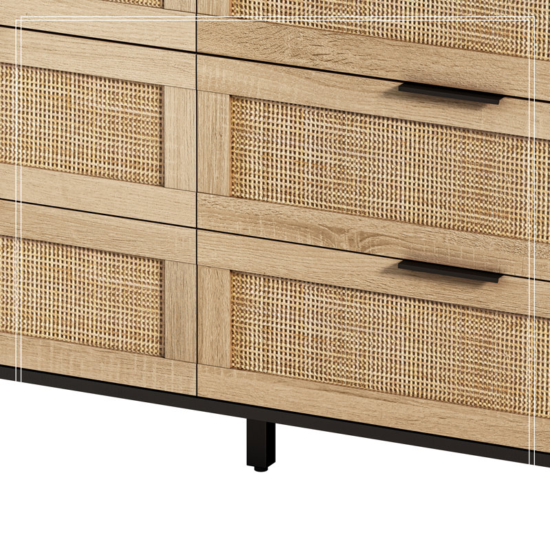 Storage Cabinet, 29.53" H x 51.18" W x 15.75" D, Black/Natural