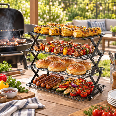 4 Tiers Foldable Baking Cooling Rack Grilling Drying Rack