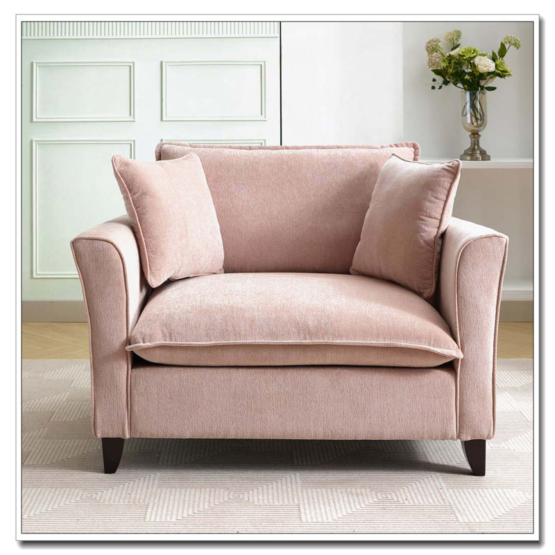 Fauteuil surdimensionné en chenille 46,9 po, Rose