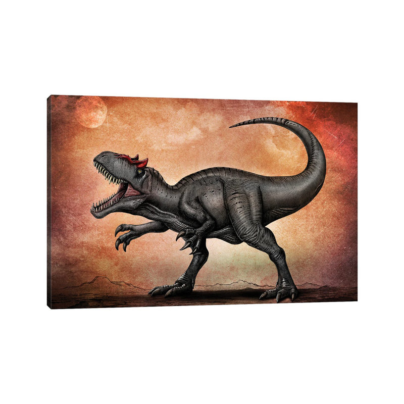 Allosaurus Dinosaur by Aram Papazyan - Wrapped Canvas Painting, 66.04 cm H x 45.72 cm W x 1.91 cm D
