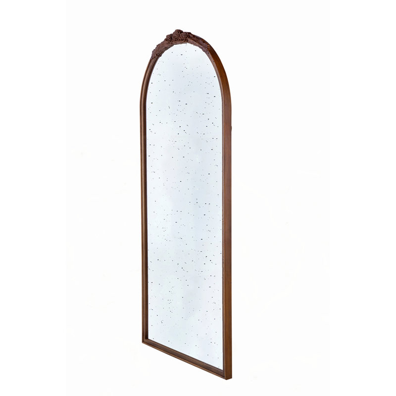 Cadre de miroir antique sculpté à la main 30 po x 65 po, Brun