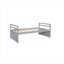 Lit simple en bois de pin massif gris avec lit gigogne coulissant et trois tiroirs de rangement pour les petites chambres