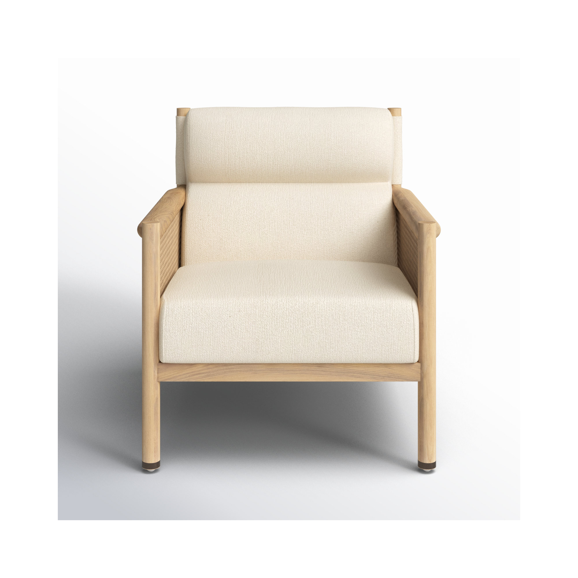 Paralimni Upholstered Armchair, White Polyester Blend