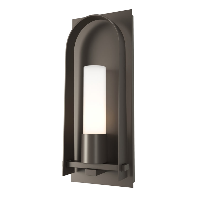 Triomphe Aluminum Wall Light, Coastal Dark Smoke, 16" H x 6.3" W x 3.2" D, Opal