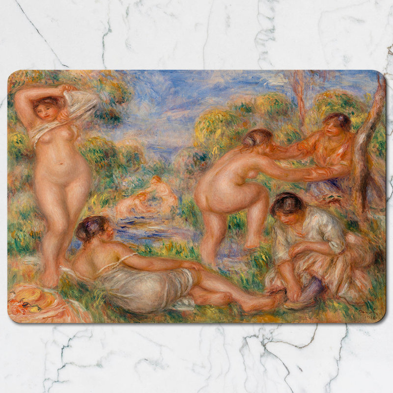Impressionist Nude Bathing Scene Placemat Coaster Set