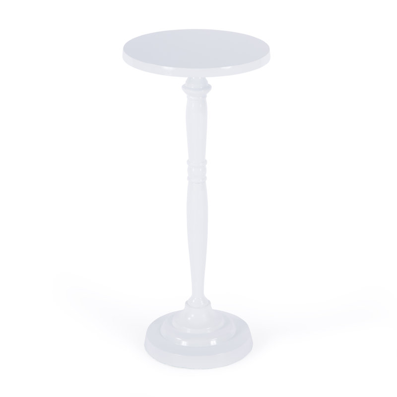 Table d'appoint en aluminium Austie, Blanc