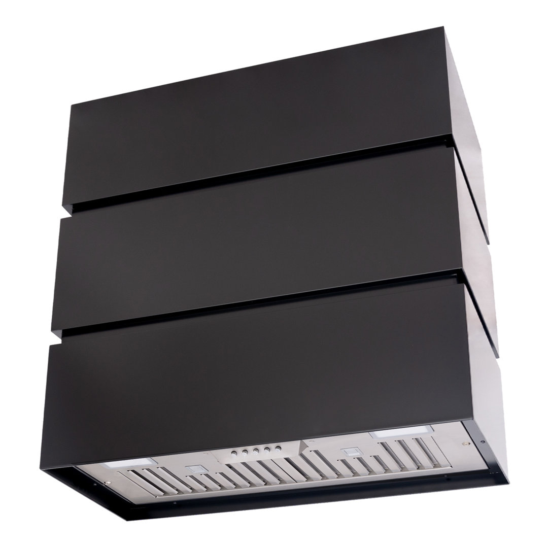 600 CFM Wall Mount Range Hood Stainless Steel 3 Stacks Modern Box Akicon 