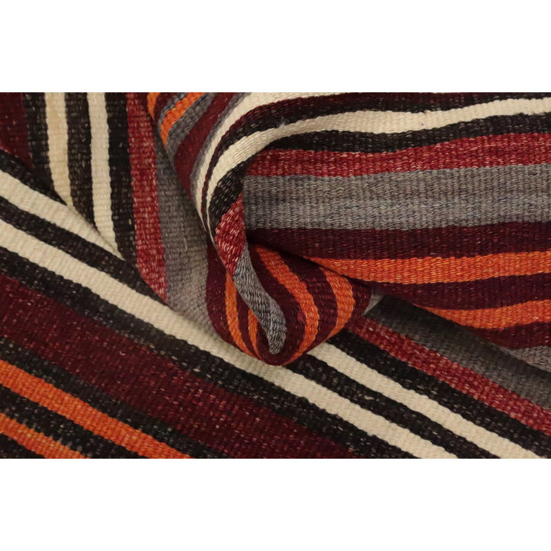 Tapis rayé en laine 5 x 11