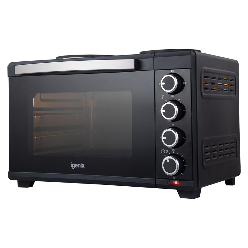Igenix 30L Mini Oven with Hotplates White, Black