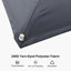Parasol carré en aluminium décalé gris de 8 pi avec rotation à 360 ° Rikuto-702799621