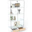 Vitrine multifonctionnelle en verre à 2 portes avec 13 lumières DEL de couleur, 4 tablettes et grands tiroirs pour la chambre à coucher, la salle à manger-120265573