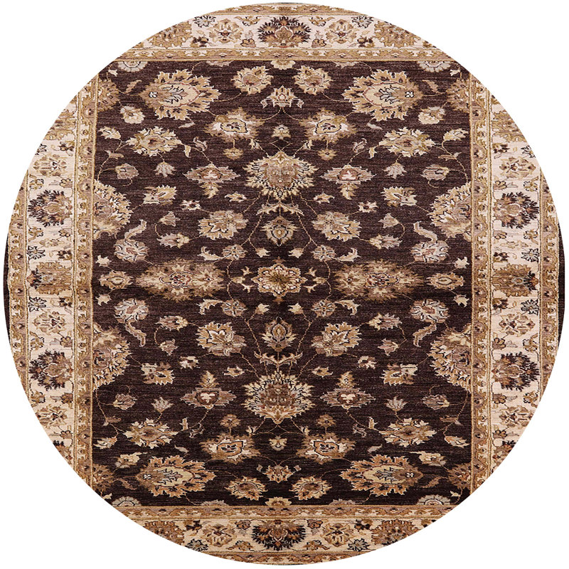 Tapis 100% Mid-Century moderne lavable à la machine 2963, Rond 5 pi