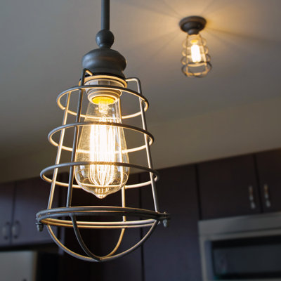 Diaundra Steel Semi Flush Mount