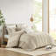 Housse de couette très grand / très grand en coton avec rayures alternées et attaches intérieures 100% pour attache blanche