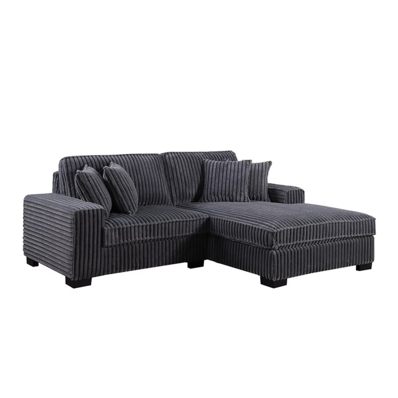 Comfy II 2pcs Sectional, Grey Fabric