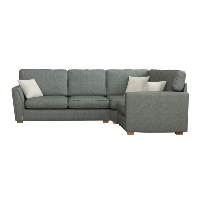 Wendleberry Corner with two seats, Fixed Back, Royal Blue Polyester, Left Hand Facing