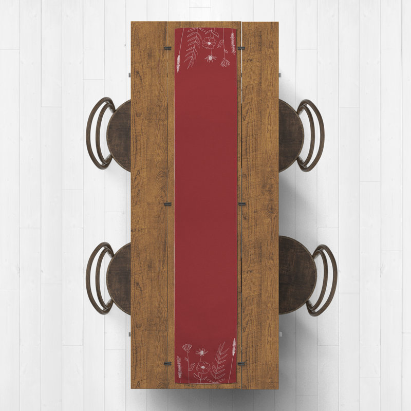 Chemin de table Jaizion, 90 po x 16 po, Rouge