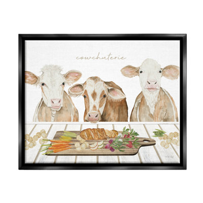 Cowchuterie, vaches drôles encadrées sur bois, impression