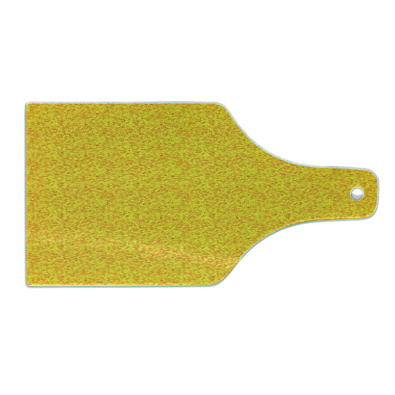 Yellow Honeycomb Tempered Glass Wine Bottle Cutting Board