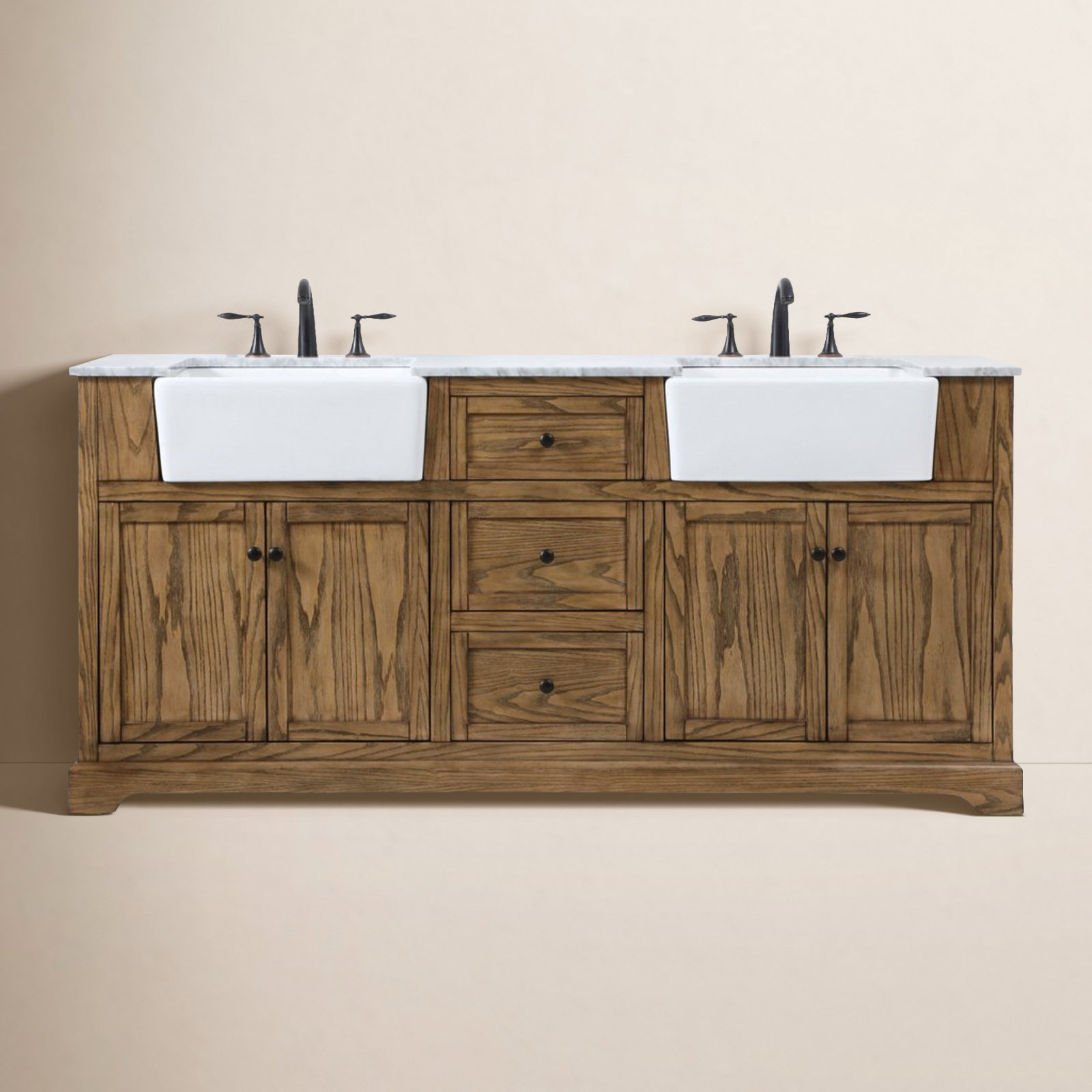 Pardue 72'' Double Bathroom Vanity, Driftwood