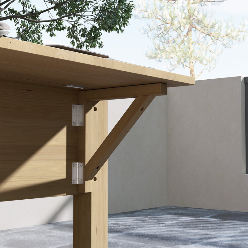 Raised Garden Bed, Wood Garden Box with Bottom Shelf, Carbonized