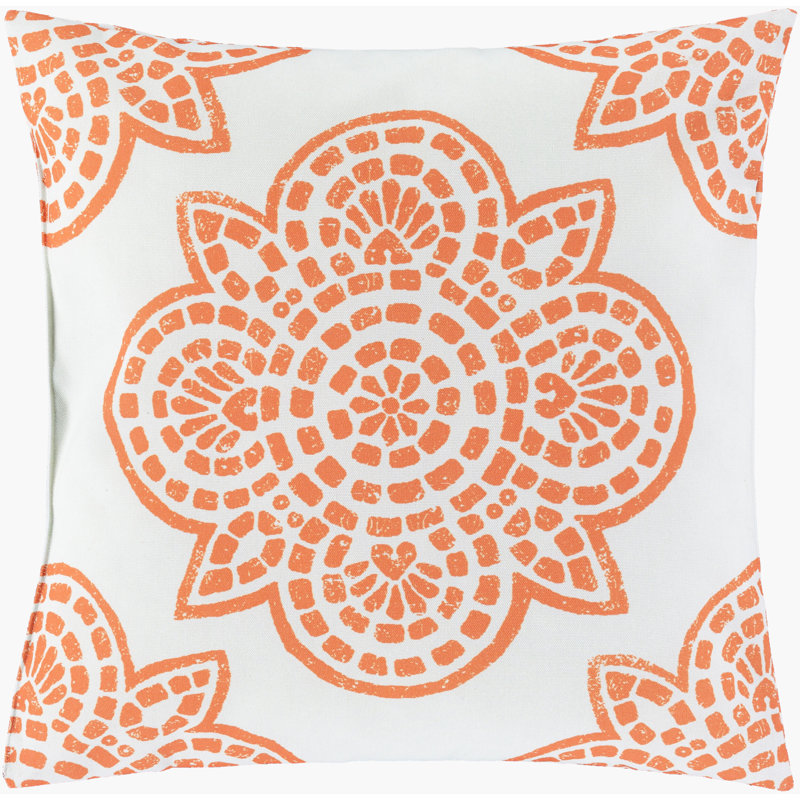Ayjay Geometric Outdoor Throw Pillow, 20" H x 20" W, Burnt Orange