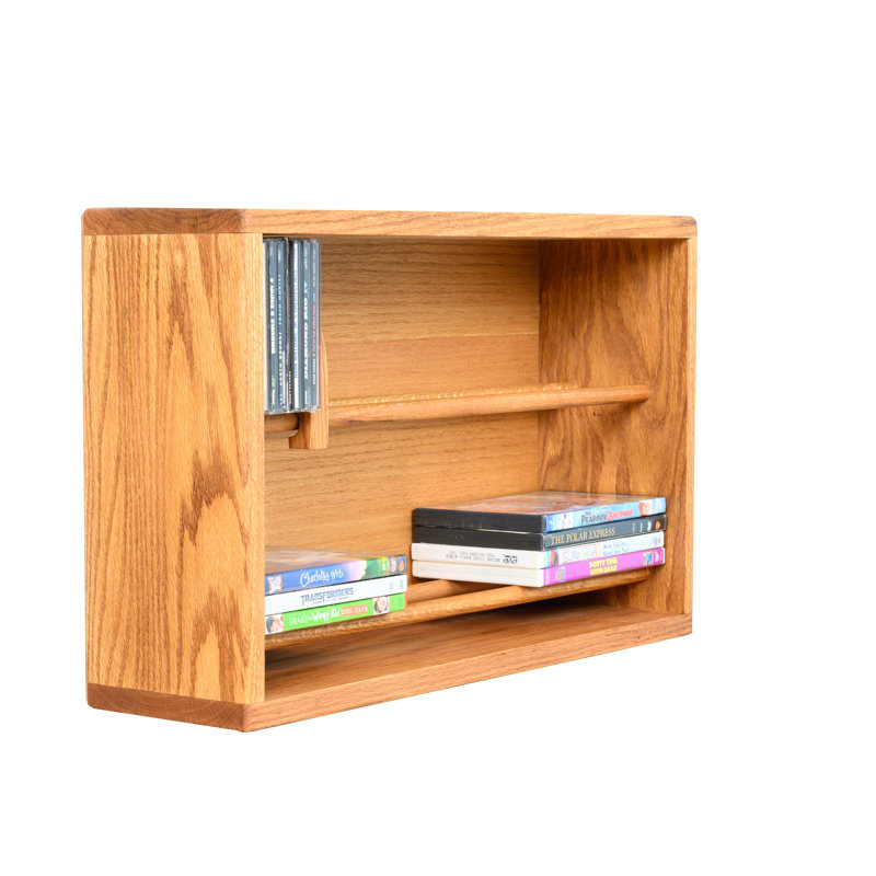 Dowel-Style Wooden CD Rack - 06 Series, Natural, 14.5" H x 24.25" W x 6.5" D