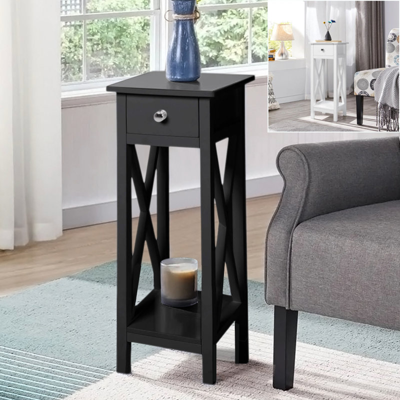 Drusilla 27cm W Bedside Table, Black