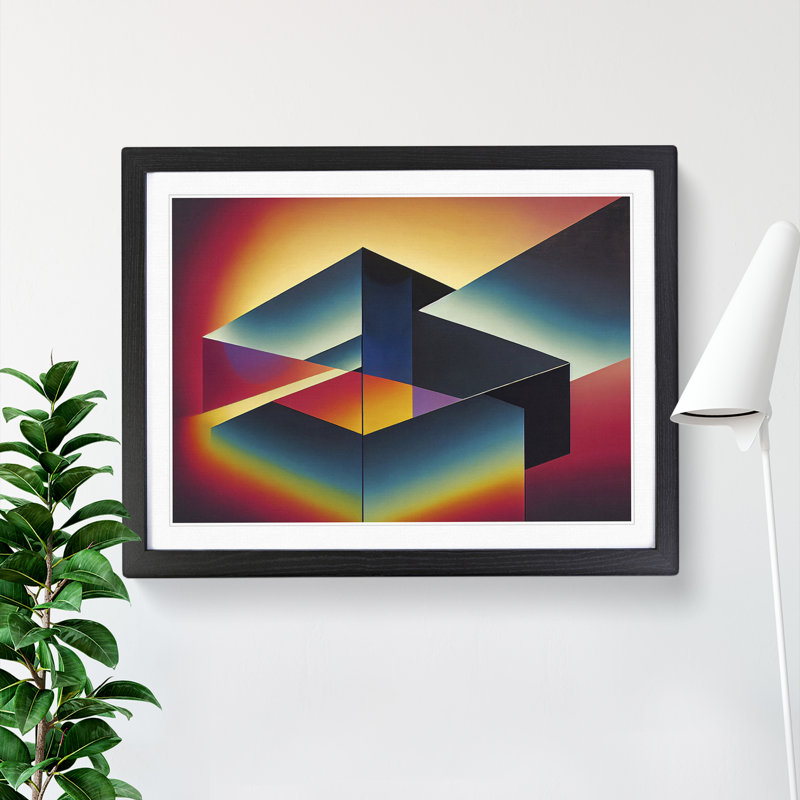 The Engaging Modern Abstract - Single Picture Frame Print, 46cm H x 64cm W, Black