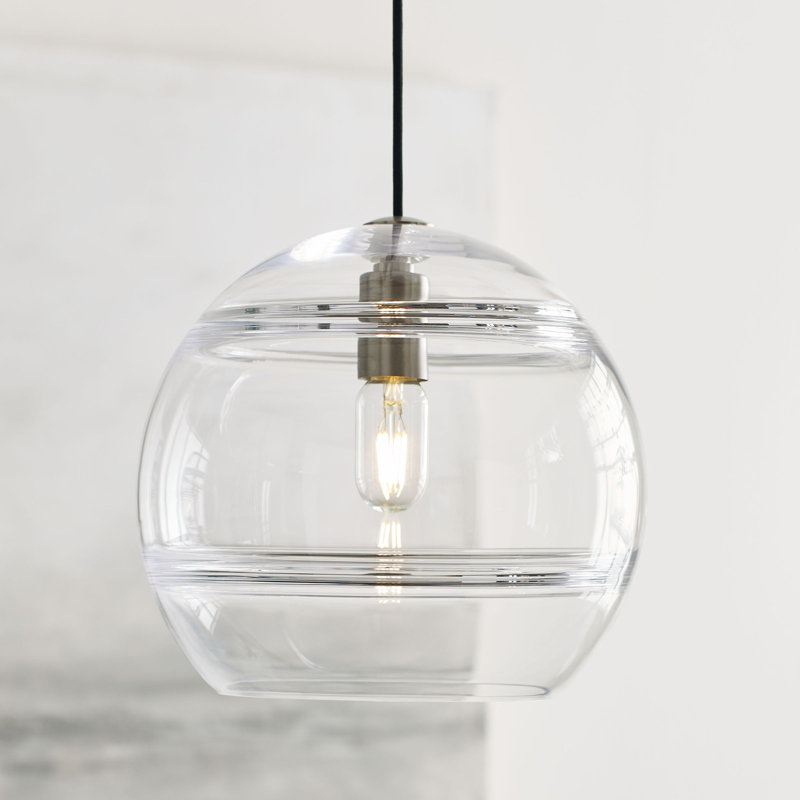 Sedona 1 - Light LED Pendant, Satin Nickel, Clear, Yes