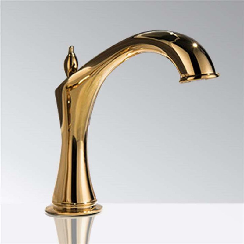 Commercial Widespread Automatic Faucet Sleek Touchless Design for Professional Settings, Gold