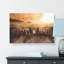Herd Of Elephants On A Dusty Road - Wrapped Canvas-56640125