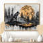 Hiver loup dans un lac de glissade en bois II - loup, art mural sur toile-1646120812-1823916908-1646120821